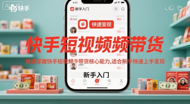 快手短视频带货课 新手快速学核心能力上手变现