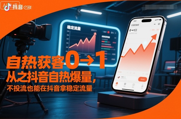 抖音自然爆量获客课 0-1 不投流拿稳定流量