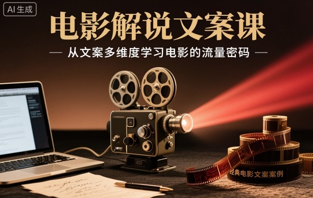 电影解说文案课 多维度解锁影视流量密码 文案写作全流程教程