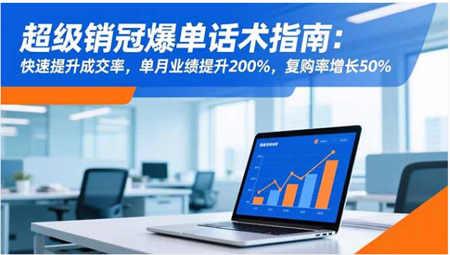 超级销冠爆单话术指南 提成交率 单月业绩升 200% 复购增 50%