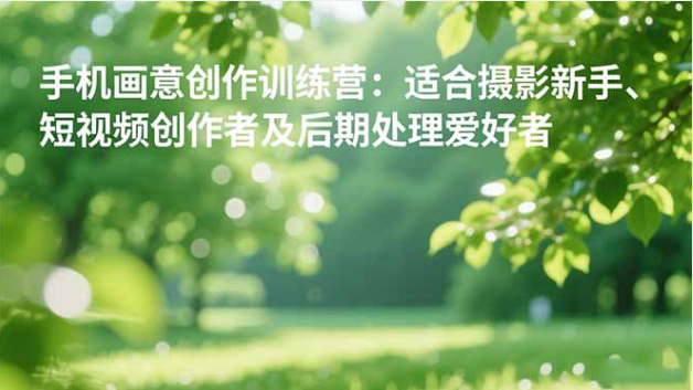 手机摄影画意创作训练营 83 节教程 助新手提升作品点赞量
