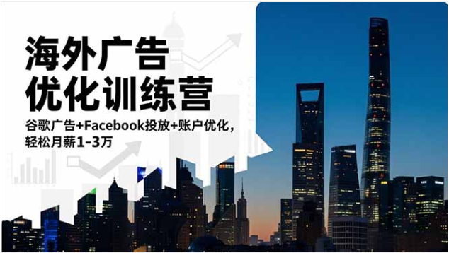 海外广告优化训练营 谷歌 + Facebook 投放账户优化实战课