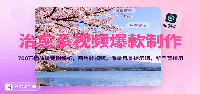 治愈系视频制作教程 图片转视频 + 海量风景 MJ 提示词新手适用