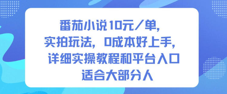 番茄小说拉新10米每单 0成本实拍玩法 新手速学
