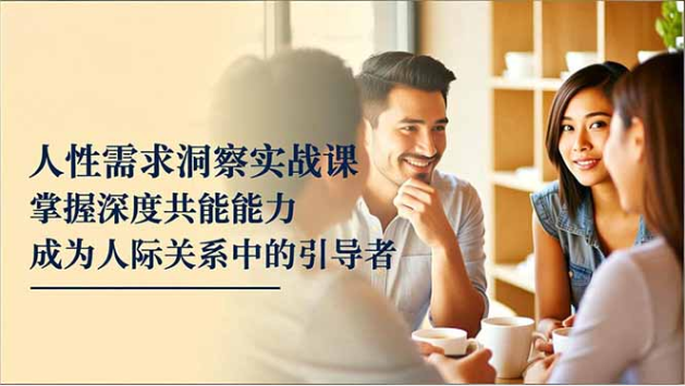 人性需求洞察实战课 深度共感能力 成为人际关系引导者