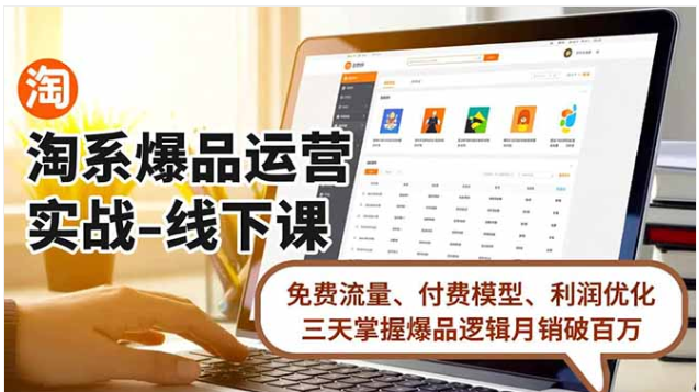 淘系爆品运营线下课 免费流量付费模型 三天掌握爆品逻辑月销破百万