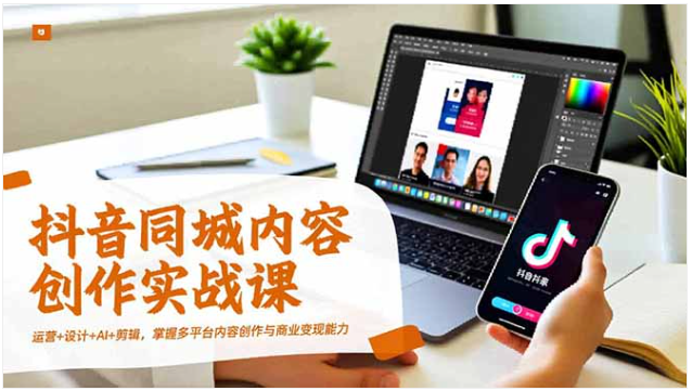 抖音同城内容创作实战课 运营设计 AI 剪辑 掌握多平台创作变现能力