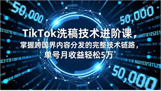 TikTok 跨境内容运营进阶课 合规创作 + 全域分发 单号月收益 5 万