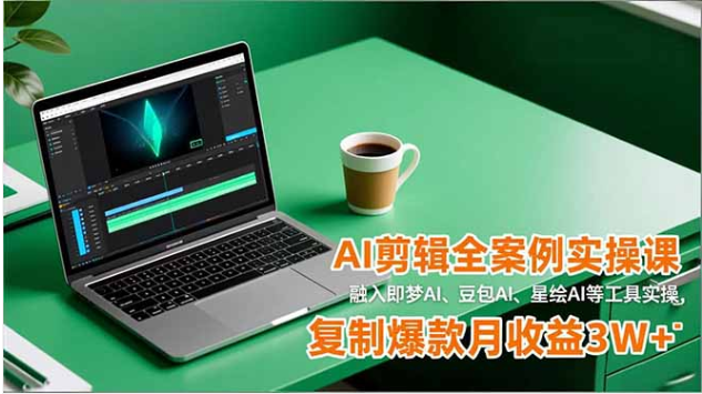 AI 剪辑全案例实操课 即梦豆包星绘 AI 带货月入 3W+