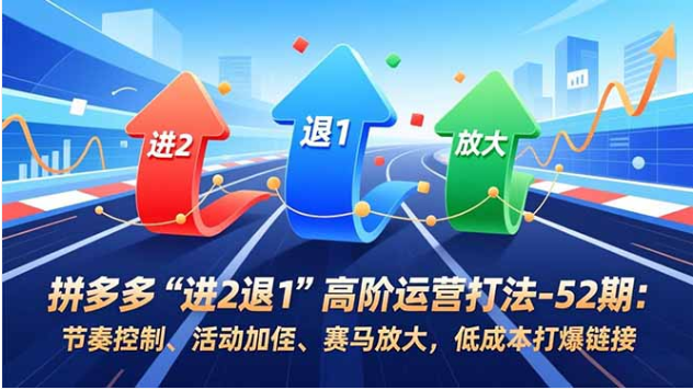 拼多多进 2 退 1 高阶运营课 低成本打爆链接实操