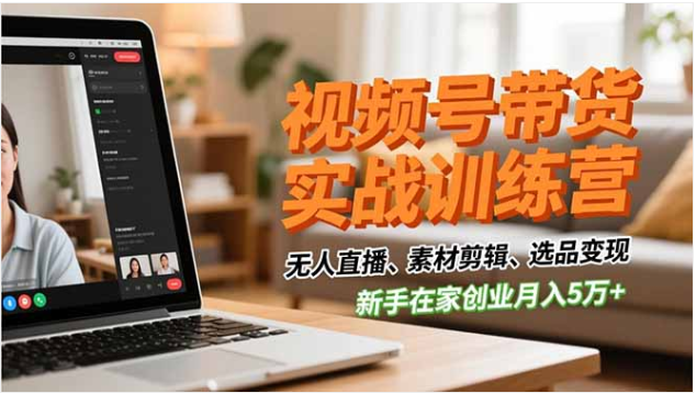 视频号带货实战营 无人直播选品变现全攻略