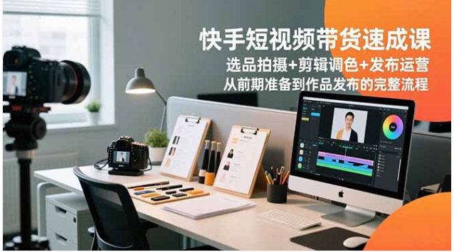 快手短视频带货速成课 选品拍摄到发布完整流程