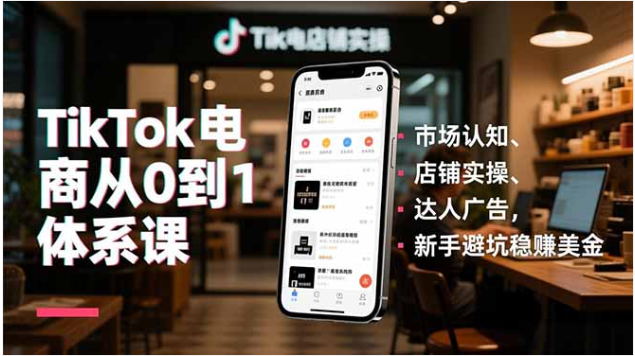 TikTok电商从0到1体系课 新手避坑稳赚美金
