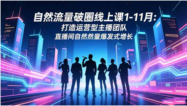 抖音自然流量破圈课 打造运营型主播 直播间流量爆发式增长