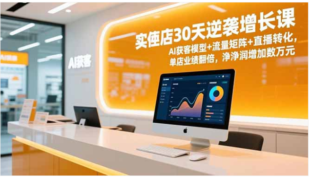 实体店 30 天逆袭课 AI 获客直播转化业绩翻倍