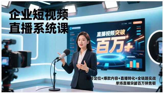 企业短视频直播全链路实战课 账号定位到直播转化 百万业绩指南
