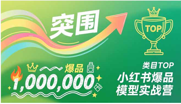 小红书爆品模型实战营 新品突围到类目 TOP 可复制路径教程