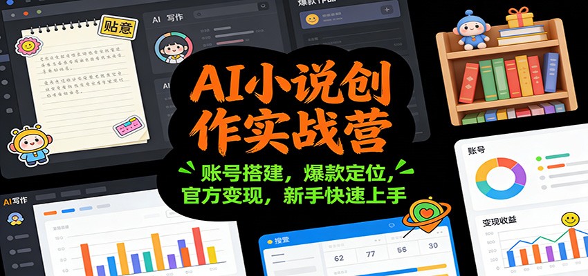 AI 小说创作实战营 账号搭建 / 爆款定位 / 官方变现新手入门教程