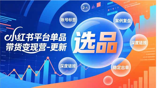 小红书单品带货变现营 极致选品起号稳定出单实战课