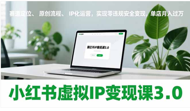 小红书虚拟 IP 变现 3.0 零违规单店月入过万陪跑课