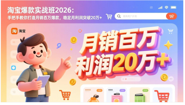 2026 淘宝爆款实战班 打造月销百万爆款盈利全教程