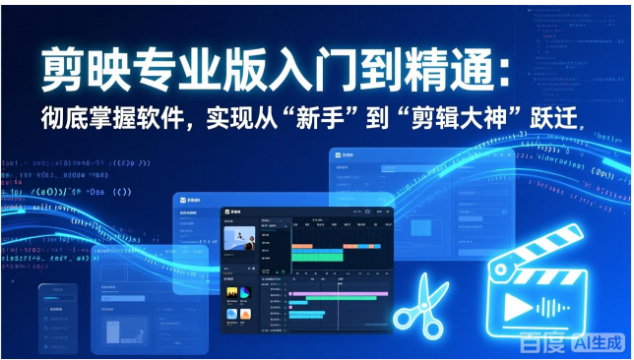 剪映专业版入门到精通 零基础剪辑教程 新手变大神实战课
