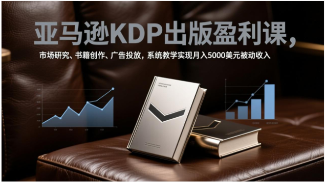 亚马逊KDP出版盈利课 市场研究+广告投放 月入5000美元副业