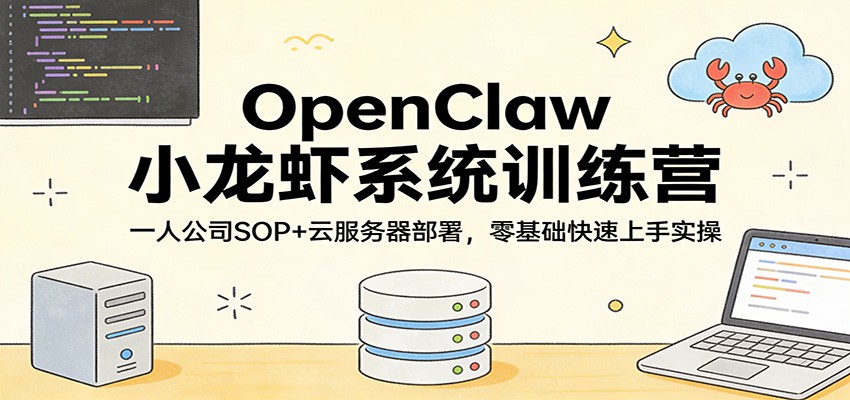 OpenClaw 小龙虾训练营 一人公司 SOP + 云服务器部署 零基础实操教程