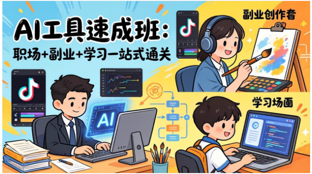 AI 工具速成班 职场副业学习 剪映技巧抖音运营 0 基础教程