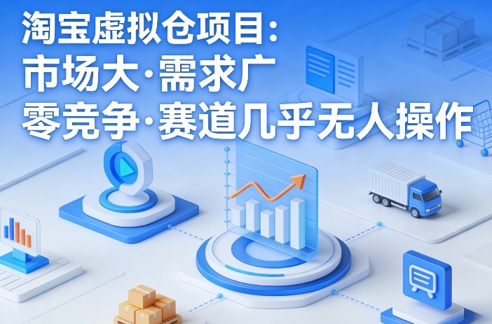 淘宝虚拟仓项目 零竞争空白赛道 市场大需求广 加盟实操教程