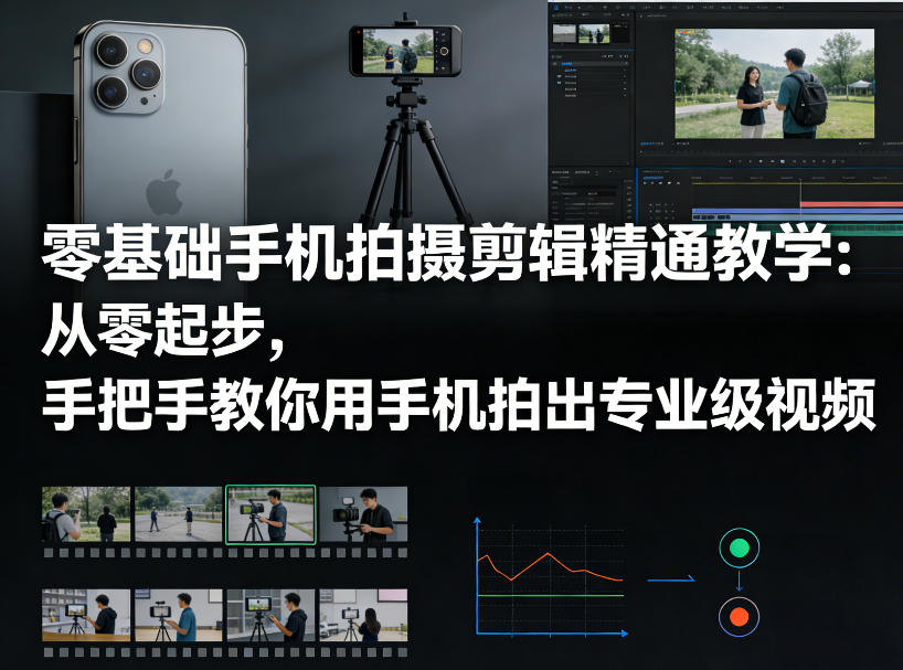 零基础手机拍摄剪辑精通课 从零起步 手把手教你拍专业级视频