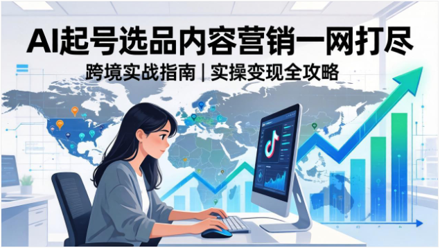 2026 TikTok跨境AI实操课 零基础到变现+起号选品全流程教学