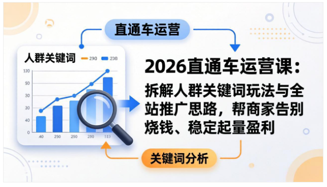 2026直通车运营课 标准计划实战 人群关键词+全站推广盈利打法