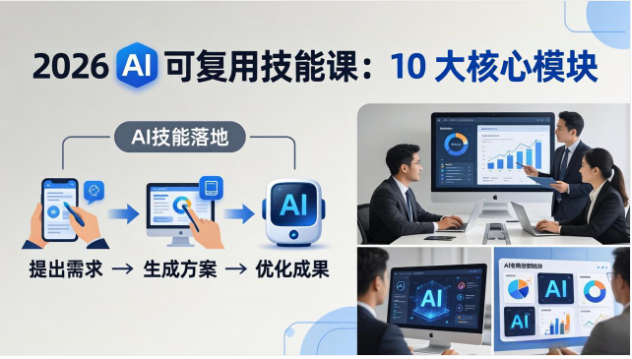 2026AI可复用技能4月新课 10大模块 手把手教AI落地工作出成果