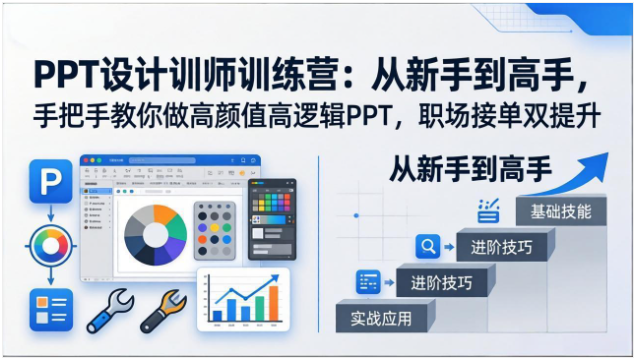 PPT设计训师训练营 新手到高手 高颜值高逻辑PPT 职场接单双提升