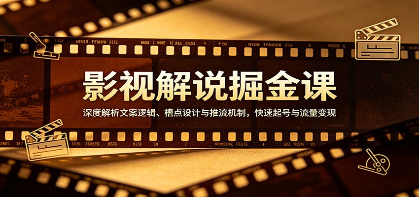 影视解说掘金课 文案逻辑+槽点设计+推流变现 实操教学