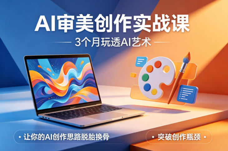 AI审美创作实战课 3个月玩透AI艺术 突破创作瓶颈