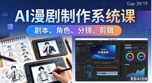 AI 漫剧制作系统课 零基础全套教学做漫剧视频运营课程
