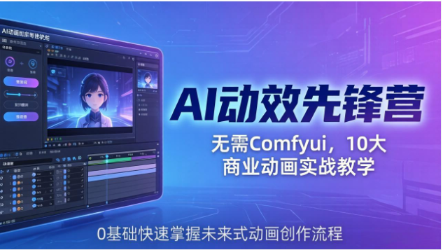 AI 动效先锋营 10 大商业动画实战教学零基础入门课程