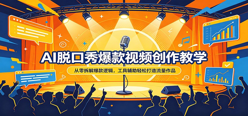 AI 脱口秀爆款视频创作教学 流量作品打造全流程实操课