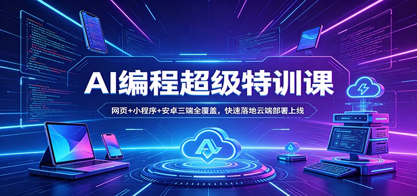 AI 编程超级特训课 网页小程序安卓三端开发云端部署实战教学