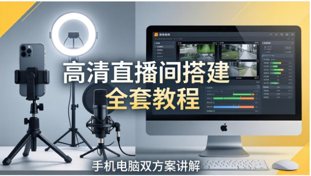 高清直播间搭建教程 手机电脑双方案设备调试教学
