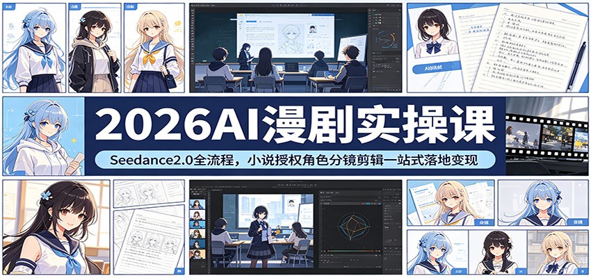 2026AI 漫剧实操课 Seedance2.0 分镜剪辑变现教程