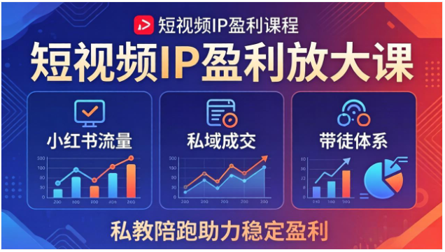 短视频 IP 运营课小红书流量私域转化带徒体系教学