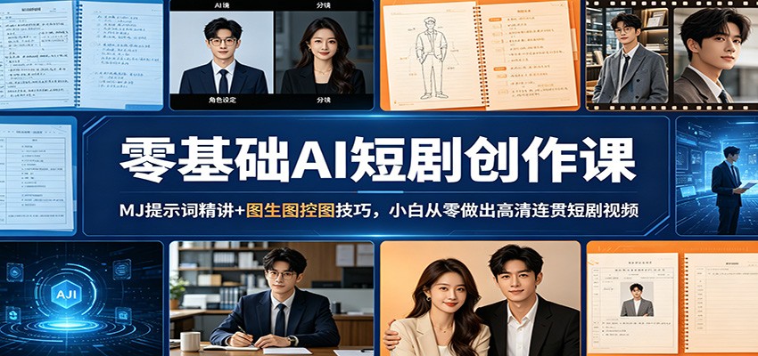 AI 短剧创作实操教程 Midjourney 提示词控图高清成片教学