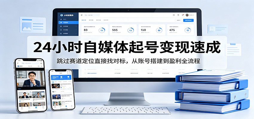 自媒体快速起号运营教程 对标拆解账号搭建内容创作全流程