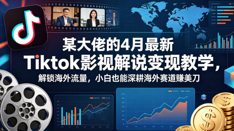 TikTok 海外影视解说教程 跨境流量运营版权规避内容制作教学