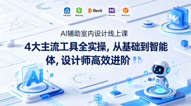 AI 辅助室内设计课程 四大主流工具实操 设计智能体进阶教学