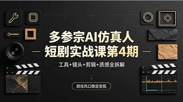 多参宗 AI 仿真人短剧实战课 镜头剪辑质感全流程教学