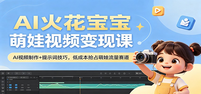 AI 火花宝宝萌娃视频课 提示词创作全流程抢占萌娃流量赛道